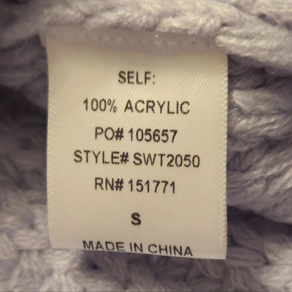 Le Lis Light Blue Cable Knit Sweater Crop Top - Picture 8 of 8